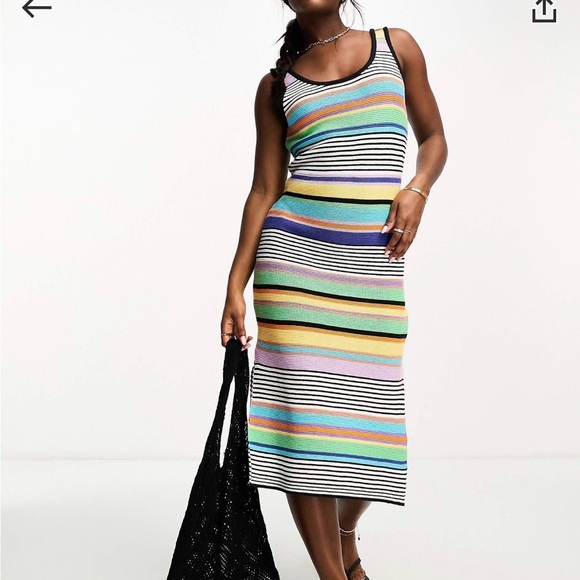 Roxy Multicolor Striped Midi Knit Dress - Picture 7 of 9